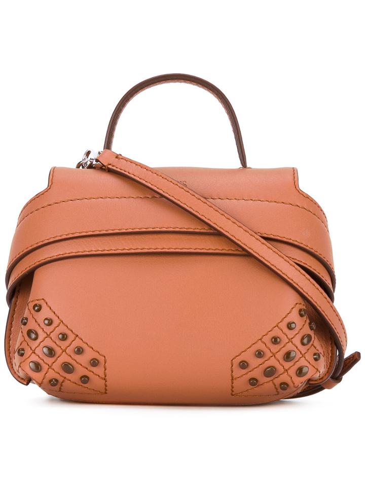 Tod's - Studded Cross Body Bag - Women - Calf Leather - One Size, Brown, Calf Leather