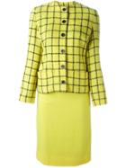Jean Louis Scherrer Vintage Woven Check Suit - Yellow & Orange