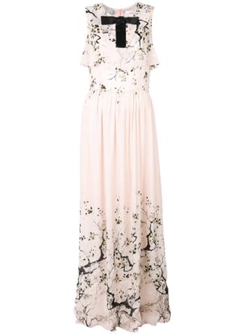 Blanchett Dame Bow Applique Maxi Dress - Pink & Purple