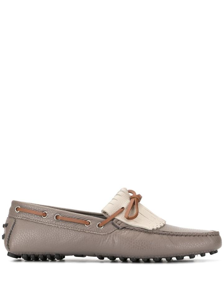 Manolo Blahnik Fringed Loafers - Brown