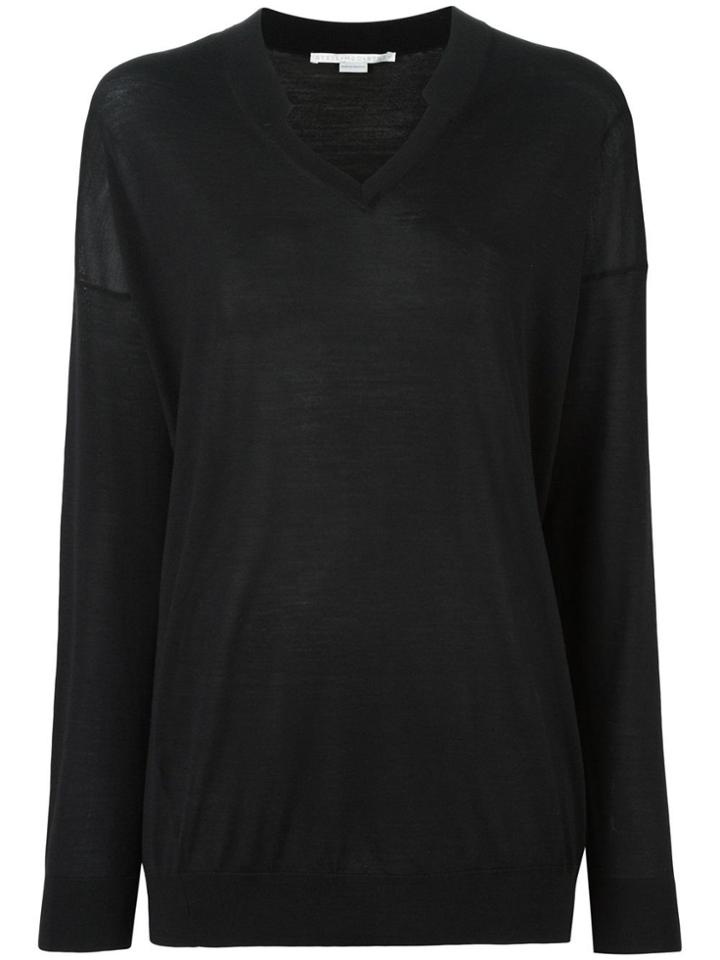 Stella Mccartney Ridged V-neck Jumper - Black