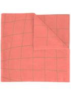 Umd Cashmere 'grid' Knit Scarf - Pink & Purple