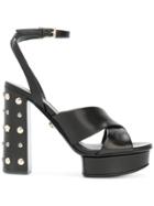 Versace Platform Studded Sandals - Black
