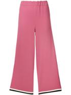 Gucci Grosgrain Trim Cropped Trousers - Pink & Purple