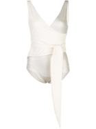 Lisa Marie Fernandez Dree Louise Maillot Wrap Swimsuit - White