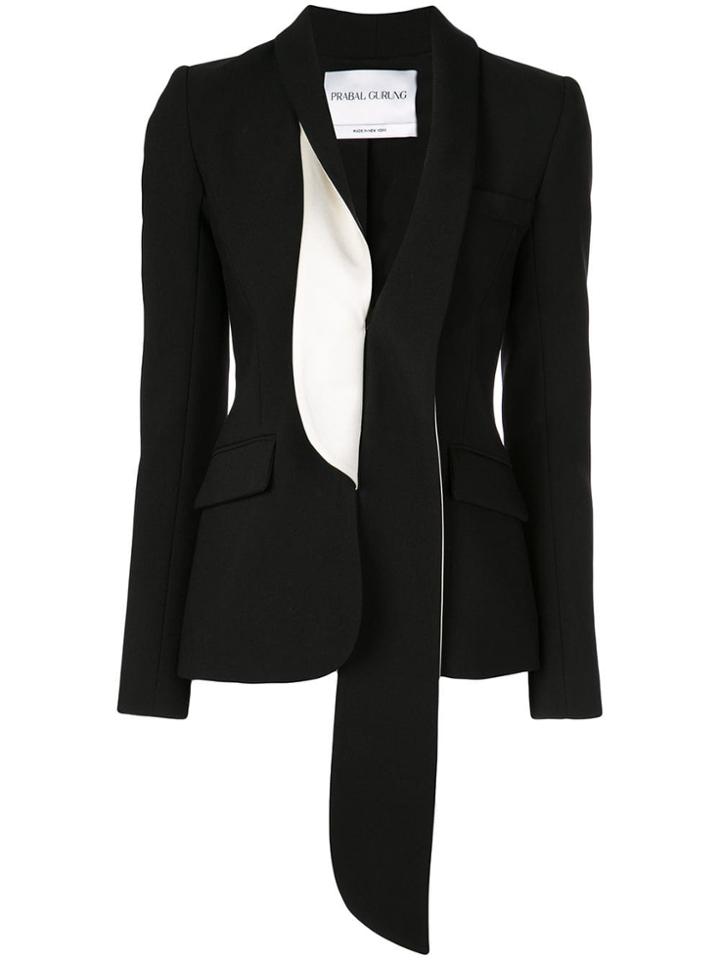 Prabal Gurung Asymmetric Fitted Blazer - Black/white