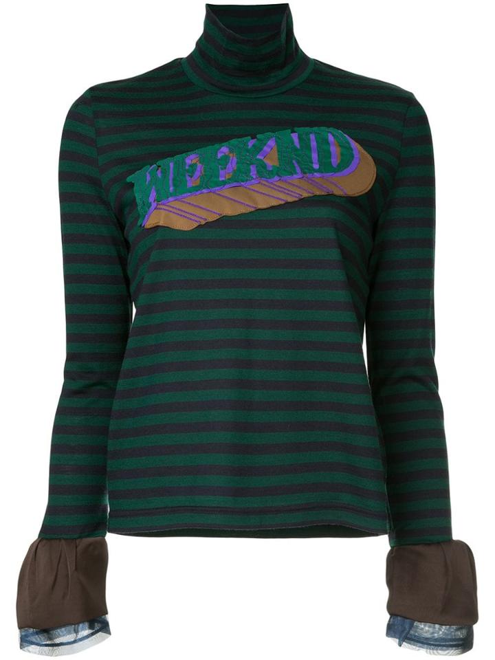 Kolor Striped Longsleeved Blouse - Green