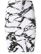 Balmain Marble Print Knit Skirt - White