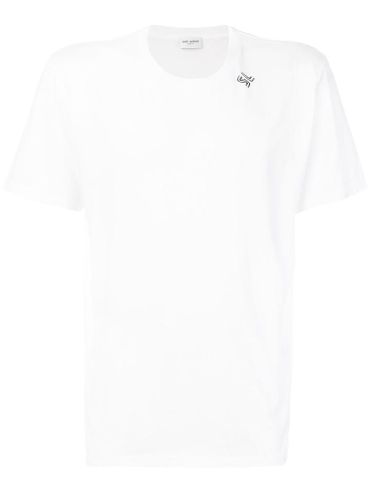 Saint Laurent Sl Logo T-shirt - White