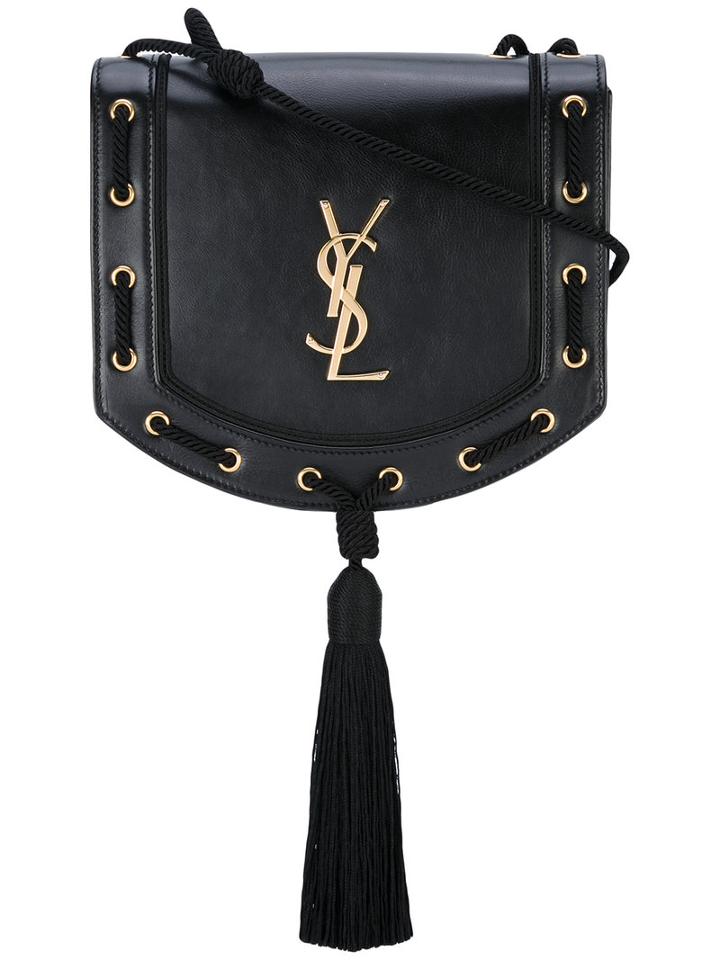Saint Laurent - Woven Tassel Crossbody Bag - Women - Leather - One Size, Black, Leather