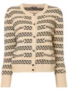 Chanel Vintage Logo Intarsia Cardigan - Brown