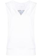 No Ka' Oi Mask Print Sleeveless Hoodie - White