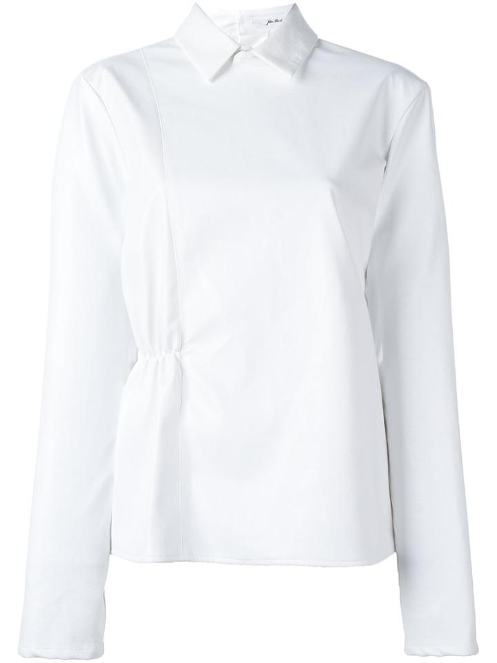 Julien David Side Fastening Shirt, Women's, Size: Medium, White, Polyurethane/cotton