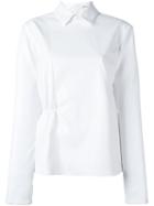 Julien David Side Fastening Shirt, Women's, Size: Medium, White, Polyurethane/cotton