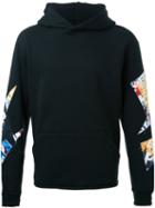 Almostblack Patched Arms Hoodie