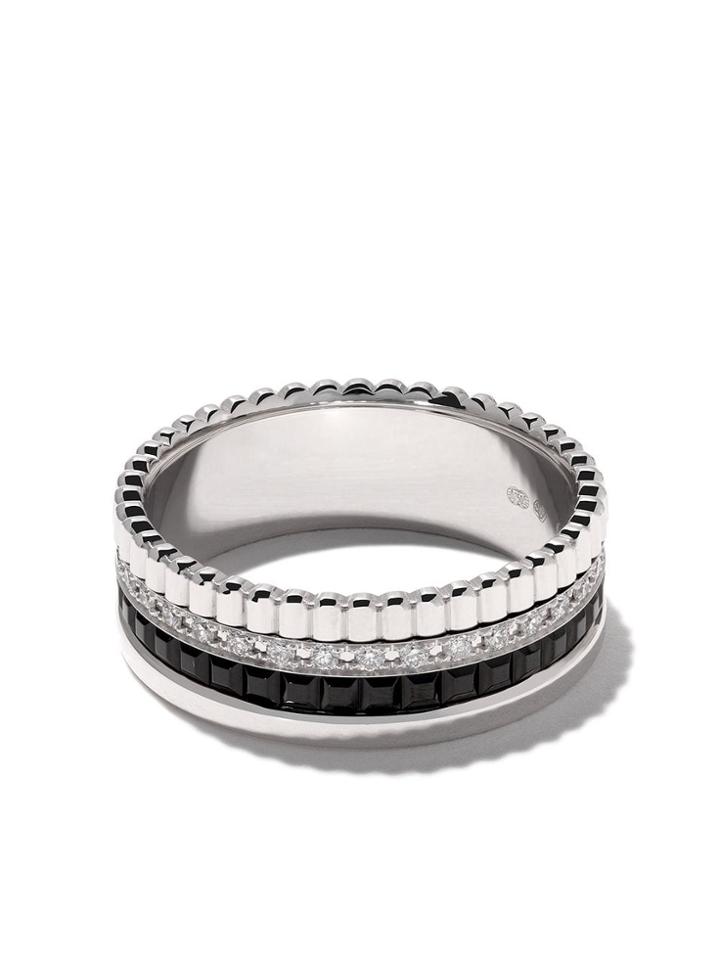 Boucheron Small 18kt White Gold And Diamond Quatre Black Edition Ring