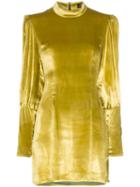 De La Vali Jane Velvet Mini Dress - Yellow