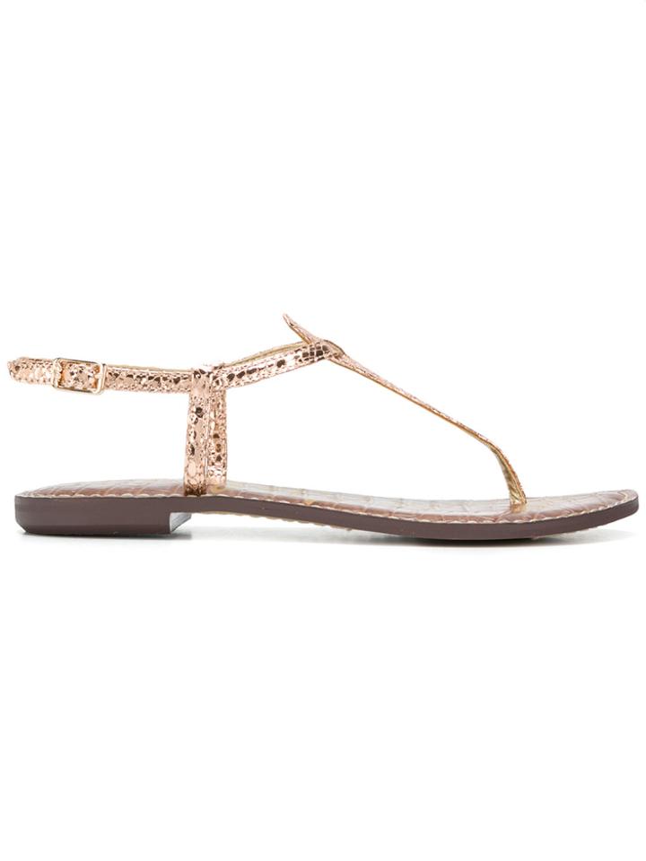 Sam Edelman Snakeskin Effect Sandals - Metallic