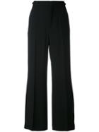 Chloé - Cropped Wide Leg Trousers - Women - Silk/acetate/viscose - 42, Black, Silk/acetate/viscose