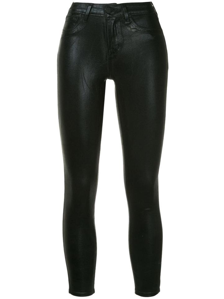 L'agence Waxed Slim Fit Jeans - Black