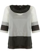 Fernanda Yamamoto 3/4 Sleeves Bicolour Panelled Blouse