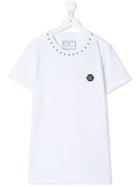 Philipp Plein Junior Teen Star Appliqué T-shirt - White