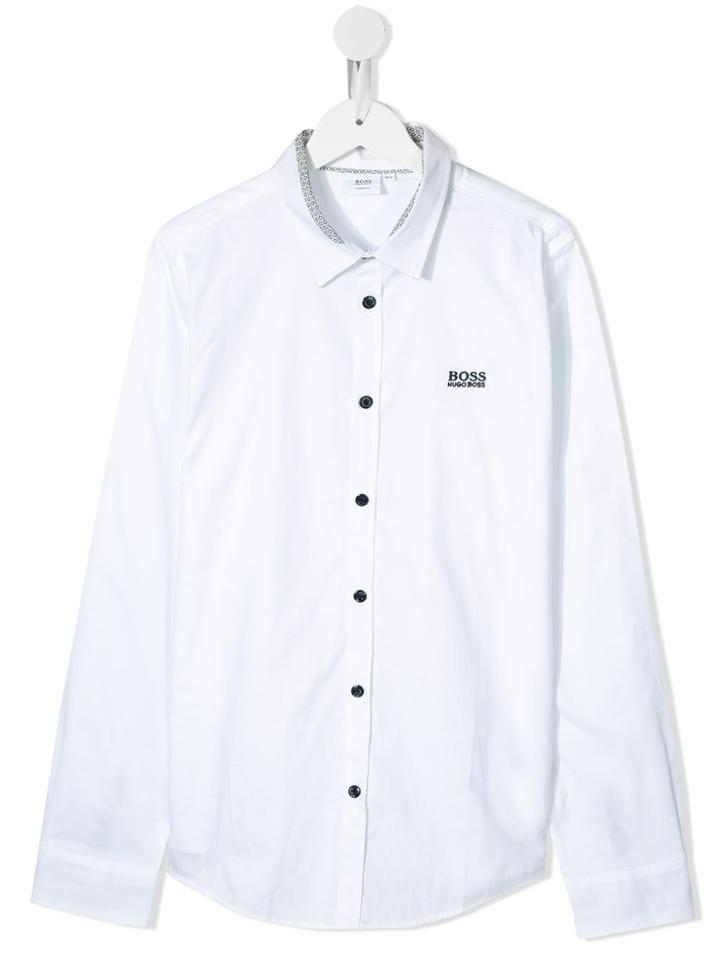 Boss Kids Embroidered Logo Shirt - White