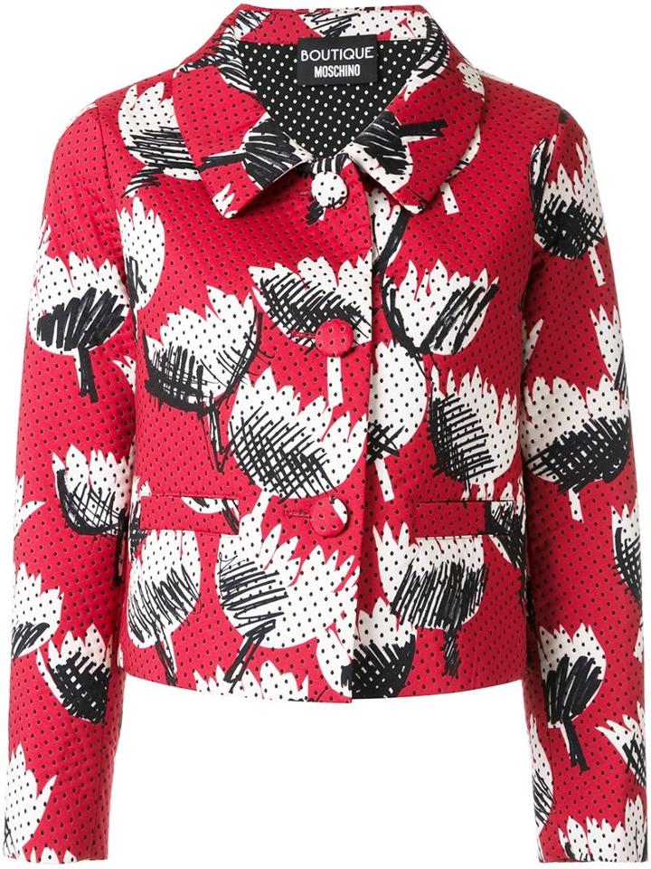 Boutique Moschino Perforated Floral Jacket