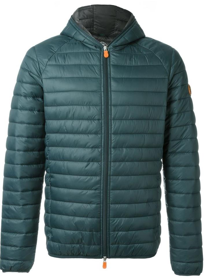 Save The Duck Hooded Puffer Jacket, Men's, Size: S, Green, Nylon/feather Down