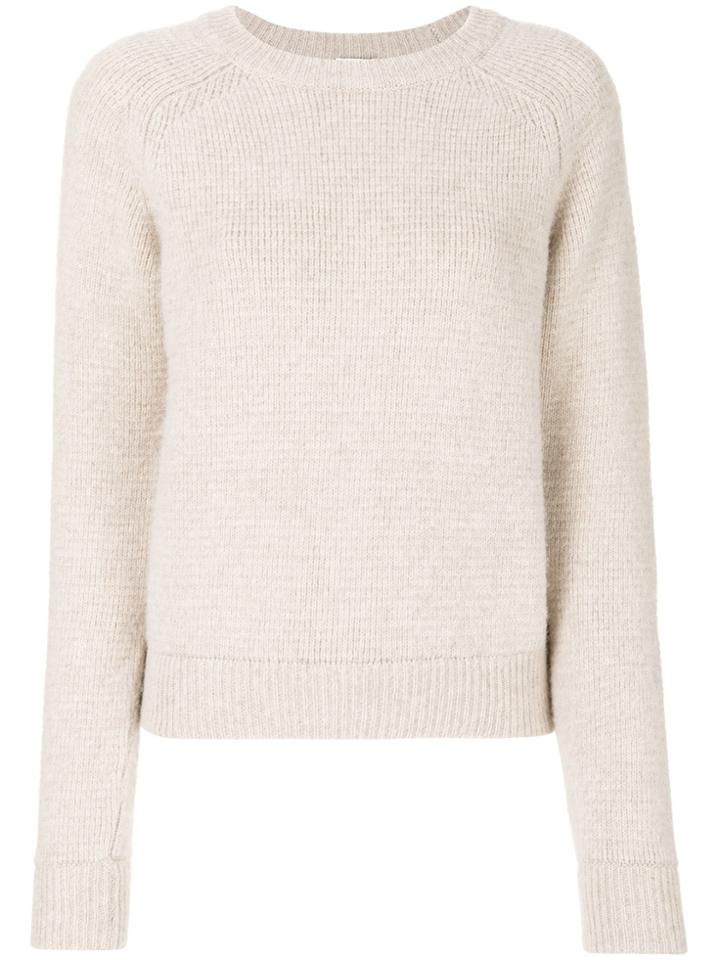 Saint Laurent Crew Neck Jumper - Nude & Neutrals