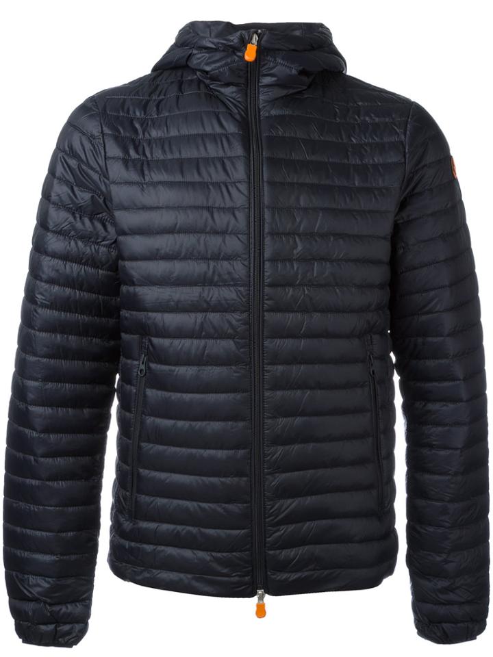 Save The Duck Hooded Padded Jacket - Blue