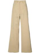 Sea Loose Fit Flared Trousers, Women's, Size: 4, Nude/neutrals, Cotton/linen/flax/viscose/spandex/elastane