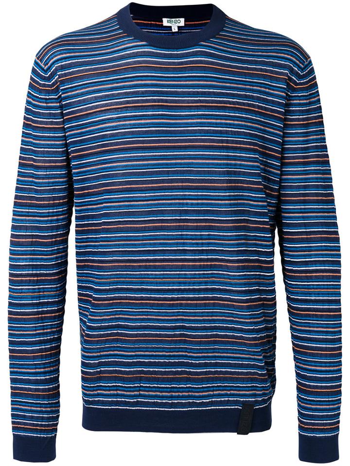 Kenzo Striped Jumper, Men's, Size: Medium, Blue, Cotton/polyamide/spandex/elastane