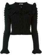 Philosophy Di Lorenzo Serafini Ribbed Cardigan, Women's, Size: 44, Black, Virgin Wool