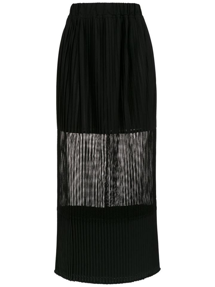 À La Garçonne Panelled Long Skirt - Black