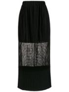 À La Garçonne Panelled Long Skirt - Black