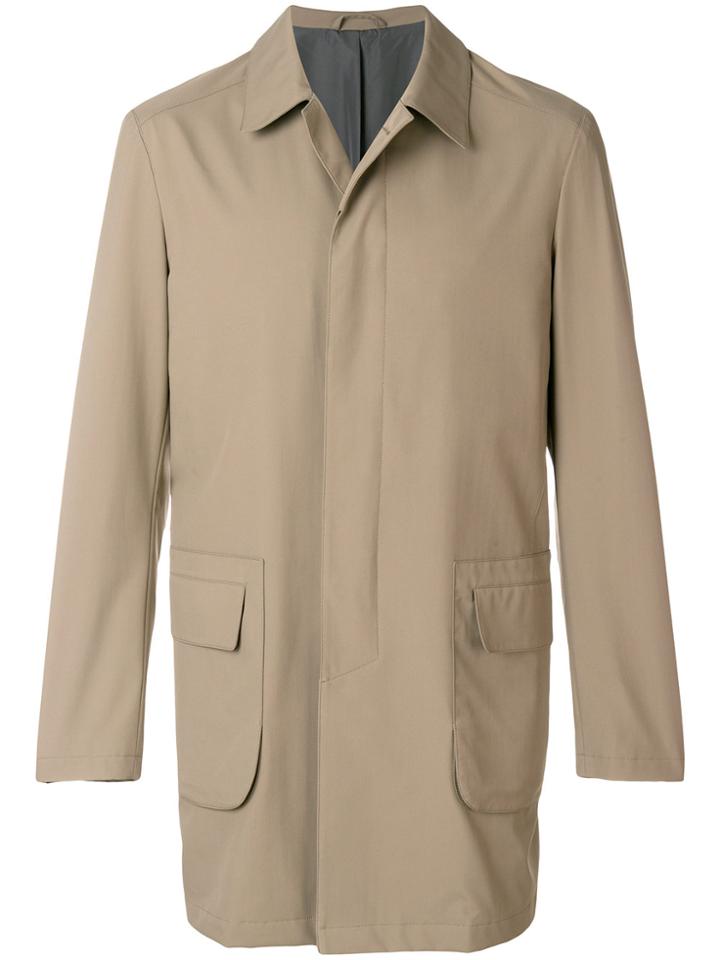 Corneliani Concealed Front Trench Coat - Brown
