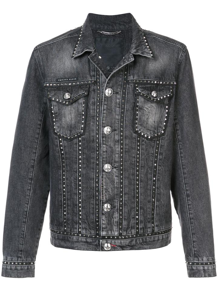 Philipp Plein Studded Denim Jacket - Black