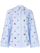 Tommy Hilfiger Flared Embroidered Shirt - Blue