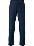 Barena Straight Trousers, Men's, Size: 46, Blue, Cotton/linen/flax