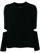 Zoe Jordan Cut-out Sleeve Knit Sweater - Black