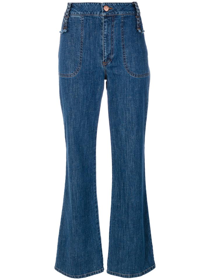See By Chloé Retro Flare Cropped Jeans - Blue