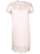 Ermanno Scervino Lace Trim Shift Dress - Pink & Purple