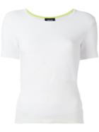 Armani Jeans Round Neck T-shirt, Women's, Size: 46, White, Polyamide/spandex/elastane/viscose