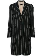 Uma Wang Vertical Stripe Coat - Black