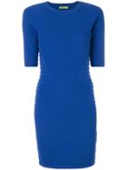 Versace Jeans Rib Detail Midi Dress - Blue