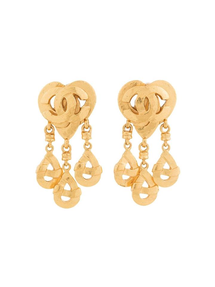 Chanel Pre-owned 1997 Cc Earrings - Gold