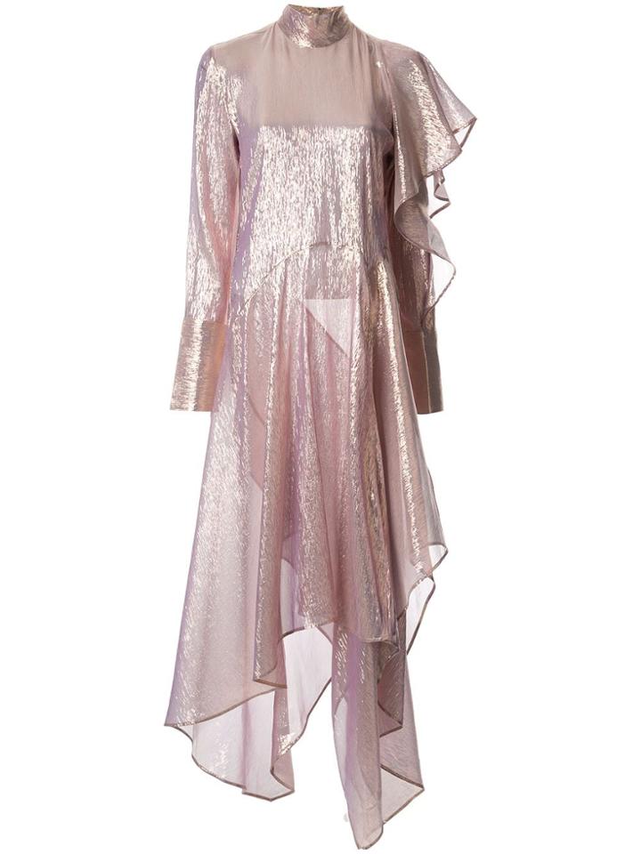 Petar Petrov Doris Metallic Ruffle Dress