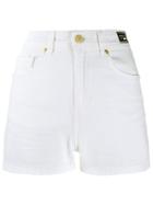 Versace Jeans Logo Patch Denim Shorts - White