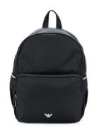 Emporio Armani Kids Teen Logo Plaque Backpack - Black
